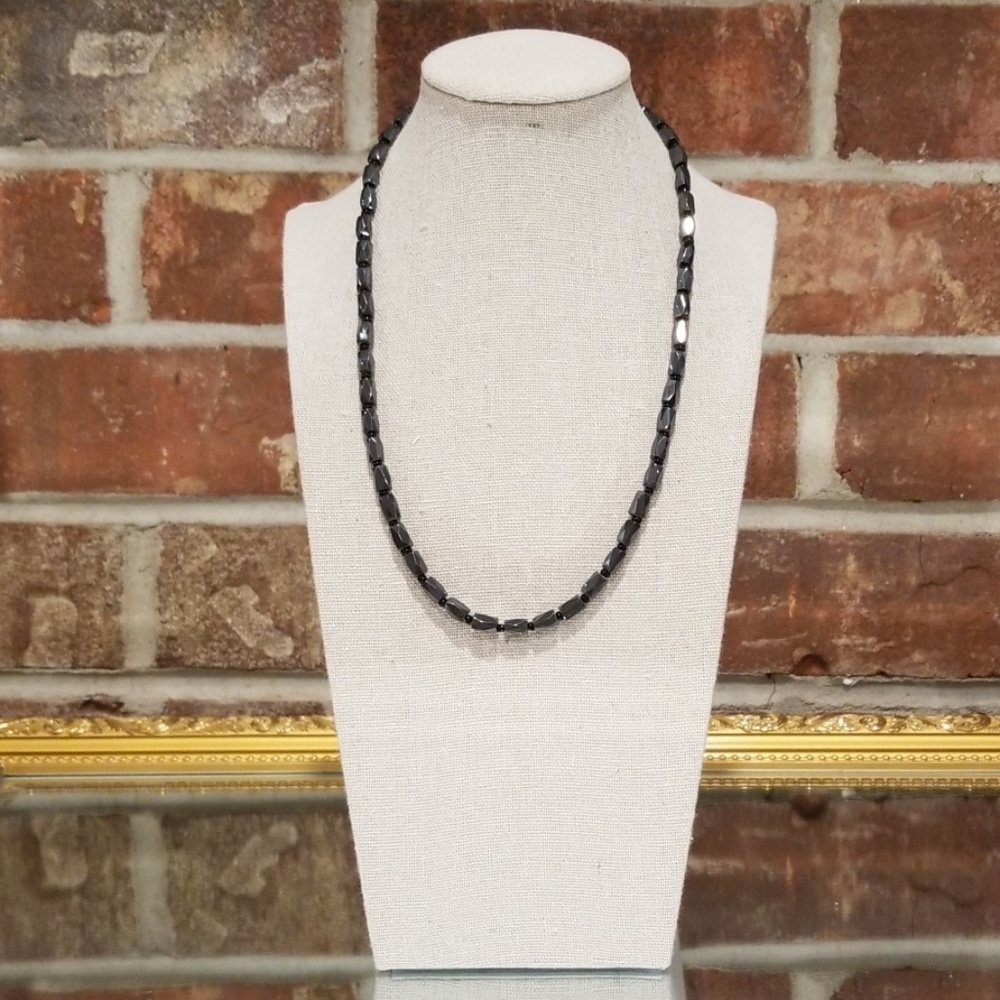 Black Magnetic Hematile Beaded Neklace